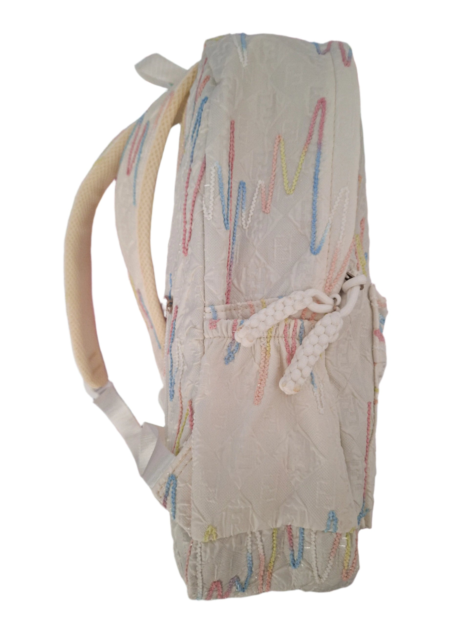 Mill The Sky: Angel-MARSHMALLOW Candy White & Rainbow Full Size Sparkle Backpack My Store
