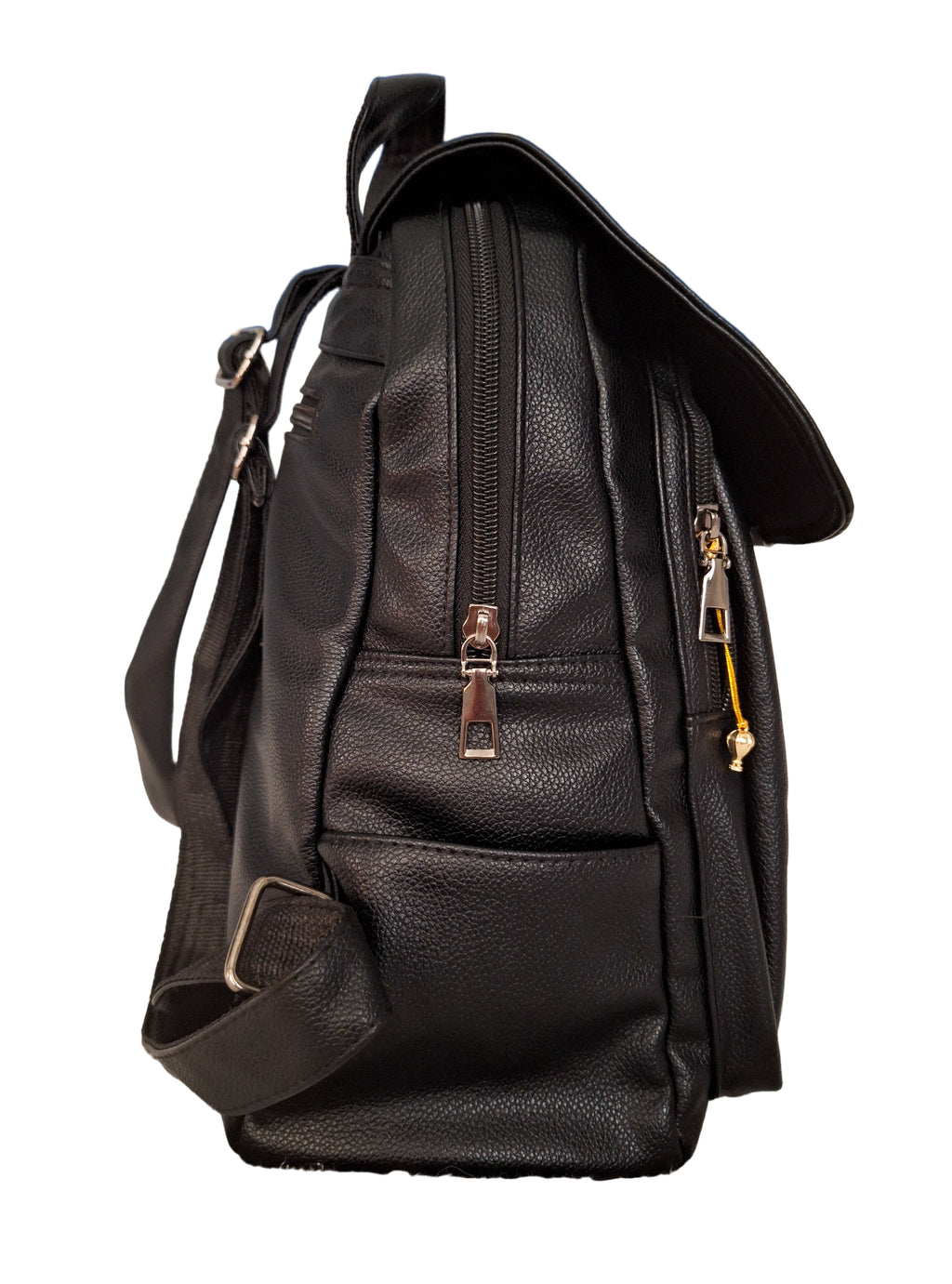 Mill The Sky: The-ONE Womens Faux Imitation Leather Mini Backpack Day Shoulder Bag. BLACK My Store
