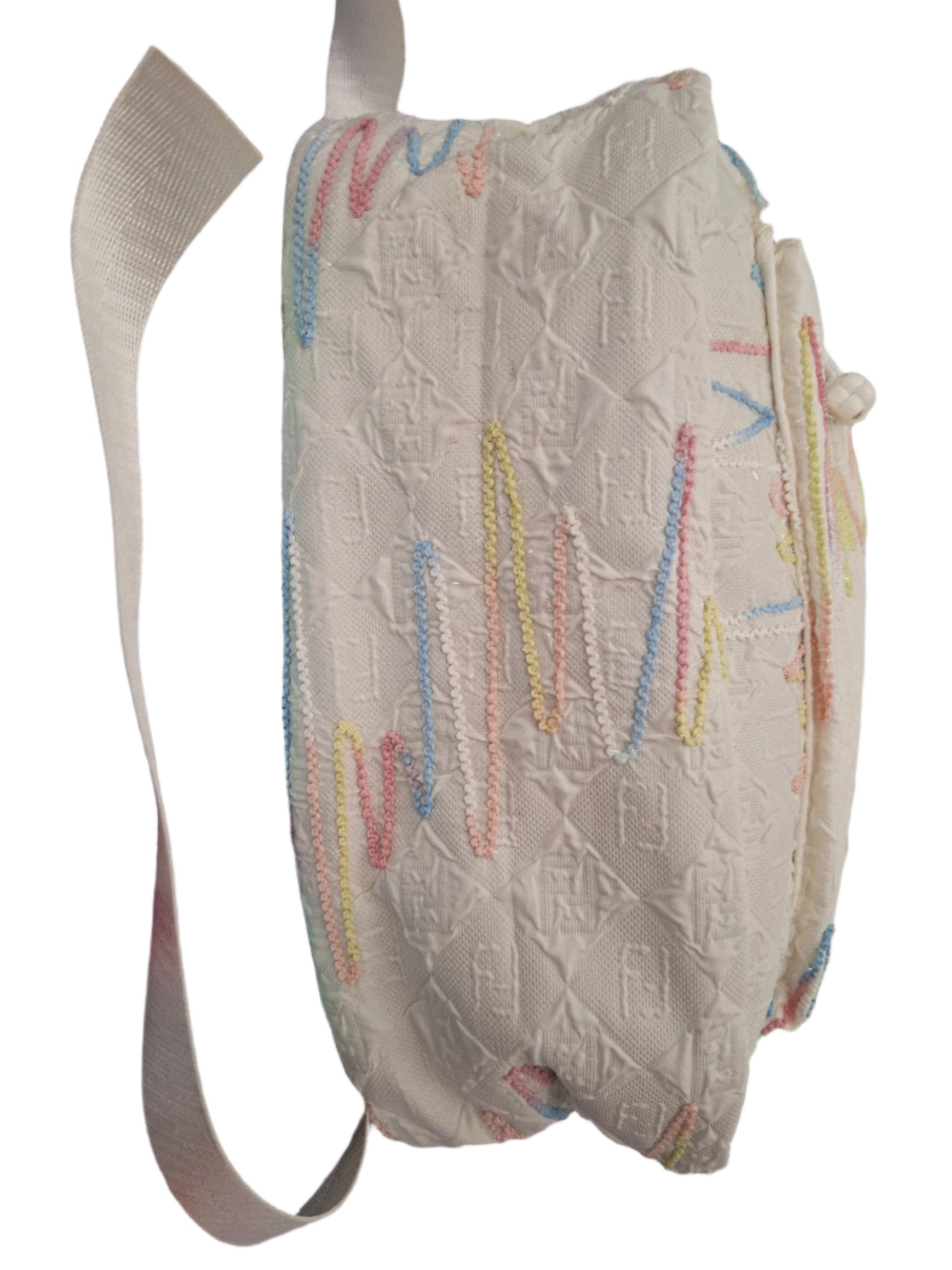 Mill The Sky: Angel-MARSHMALLOW Candy White & Rainbow Full Size Sparkle Backpack My Store