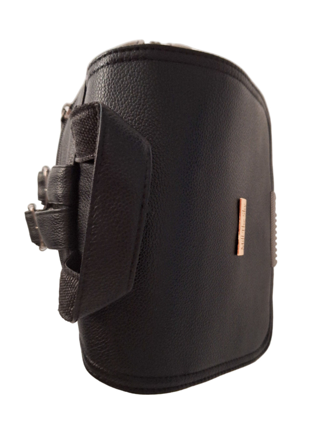 Mill The Sky: The-ONE Womens Faux Imitation Leather Mini Backpack Day Shoulder Bag. BLACK My Store