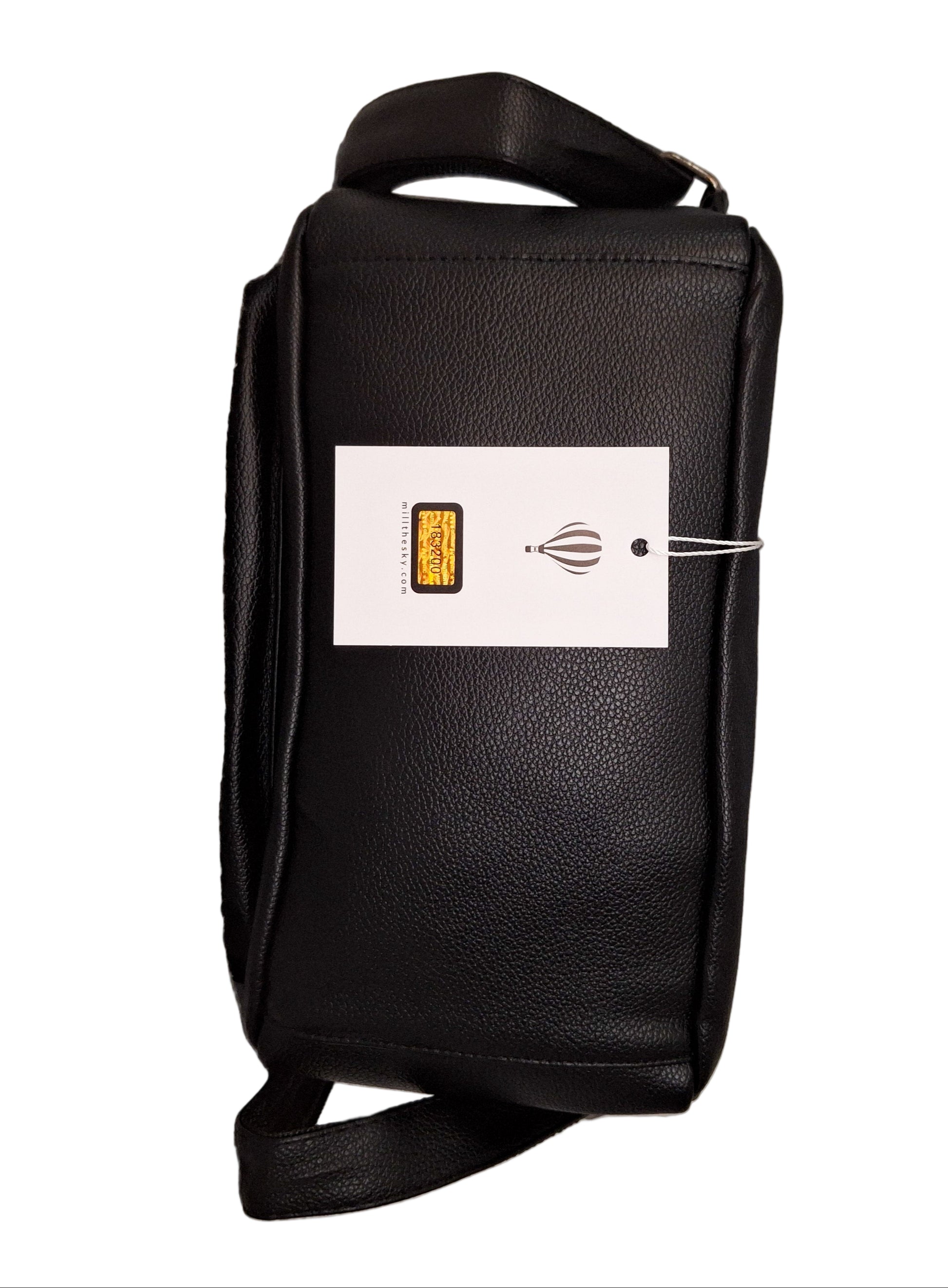 Mill The Sky: The-ONE Womens Faux Imitation Leather Mini Backpack Day Shoulder Bag. BLACK My Store